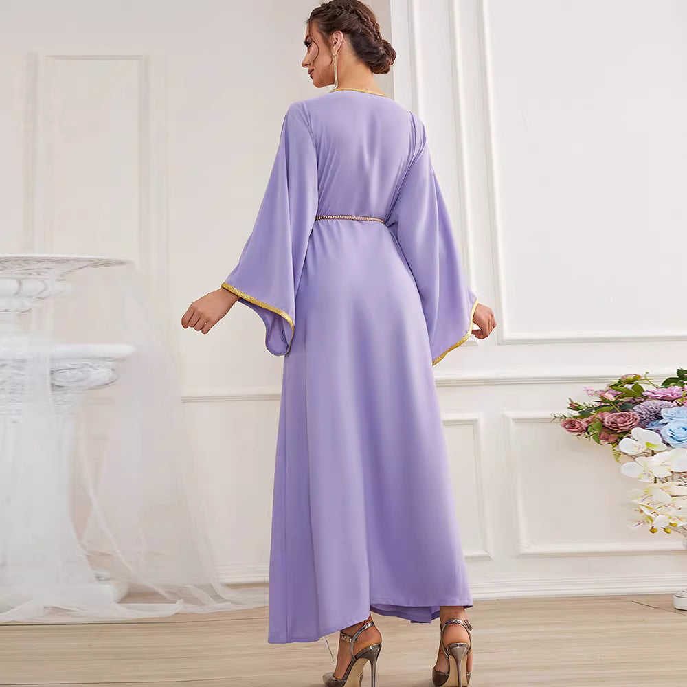 Elegant Long Sleeve Maxi Dress with Soft Drape – SERENIA