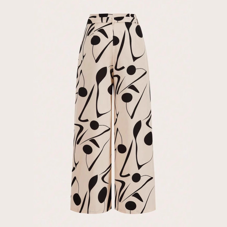 Abstract Print Wide-Leg Pants – ARIA