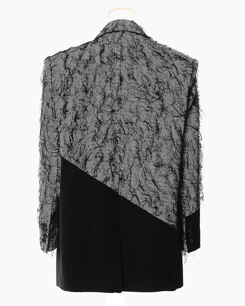 long blazer with contrast star panel – BASTRIND