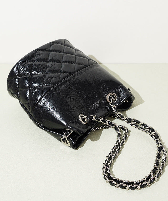 geweven rieten draagtas met dubbele leren handvatten – LÉONIE 