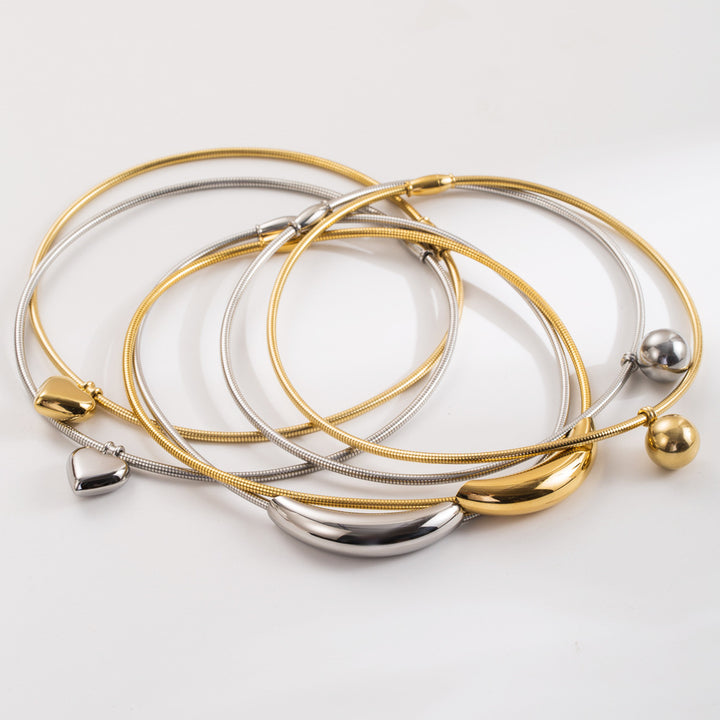 多彩链项链，带有珐琅海洋饰物 - CORALIA 