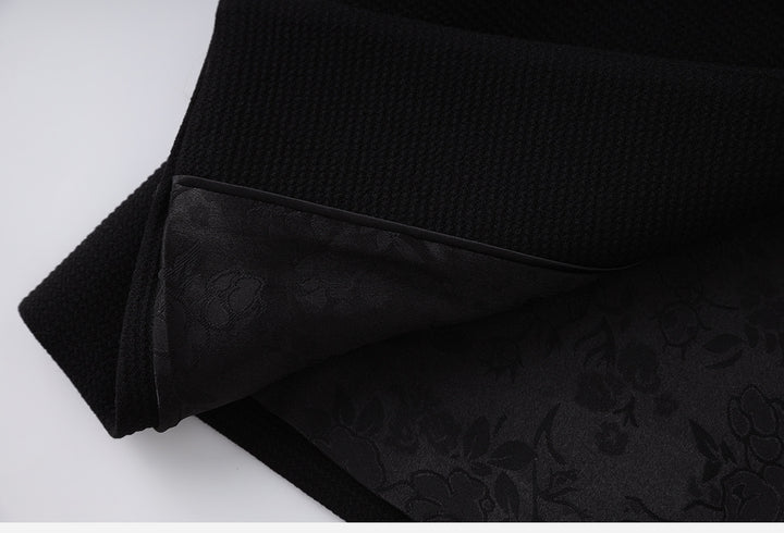 minimal collarless blazer with gold button closure – ONYX