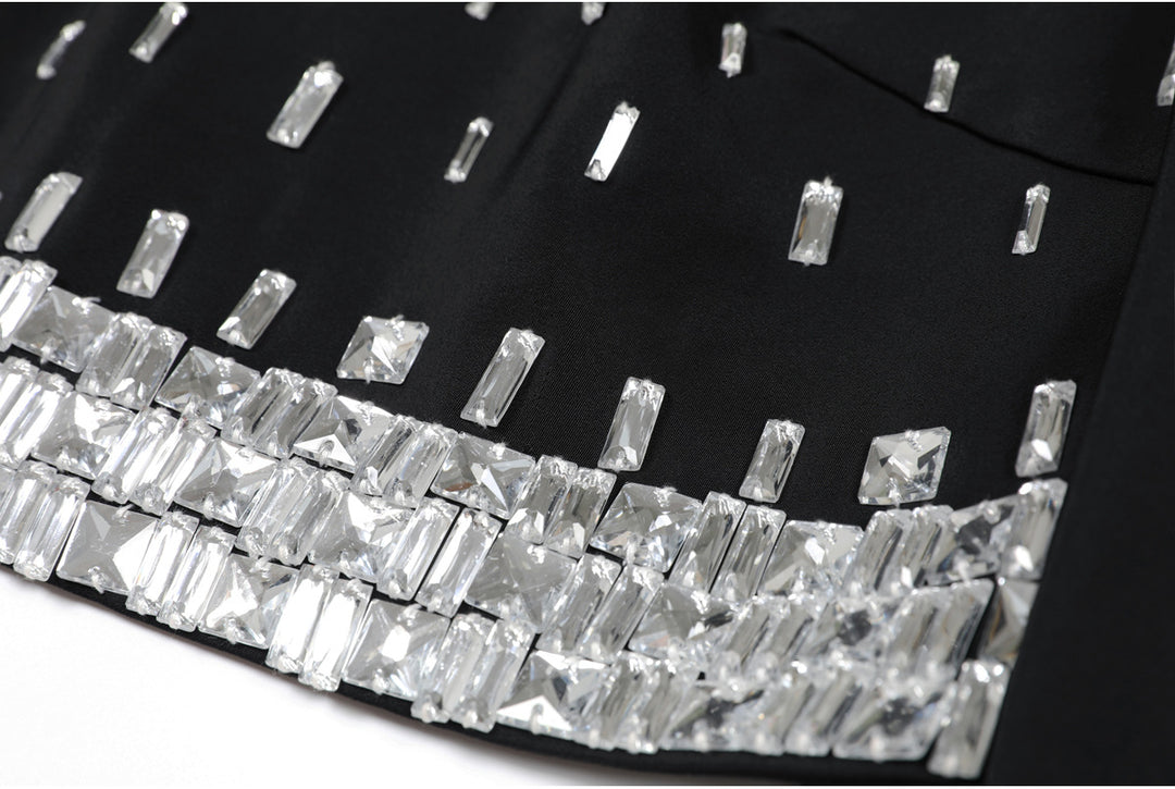 Geplooide top met uitlopende mouwen en maxi-rok set met tailleband – Rosiny 