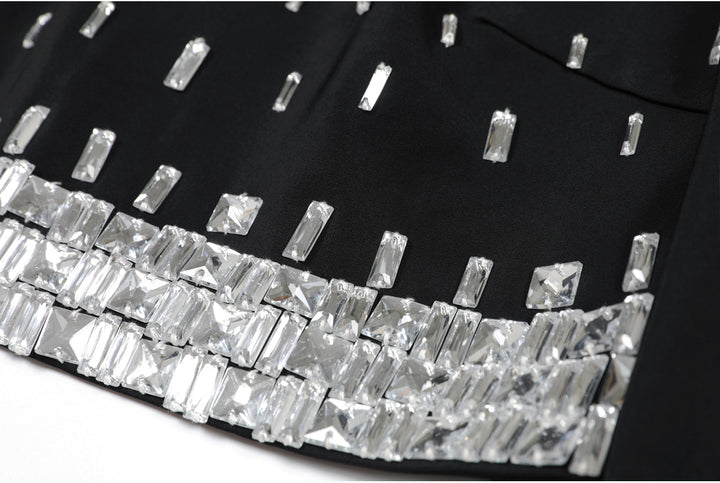 Geplooide top met uitlopende mouwen en maxi-rok set met tailleband – Rosiny 