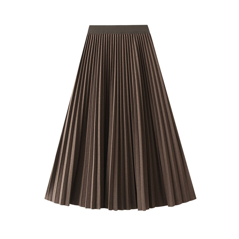 Pleated Midi Skirt with Elastic Waist – PLEAT