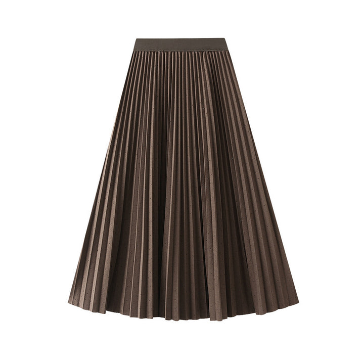 Pleated Midi Skirt with Elastic Waist – PLEAT