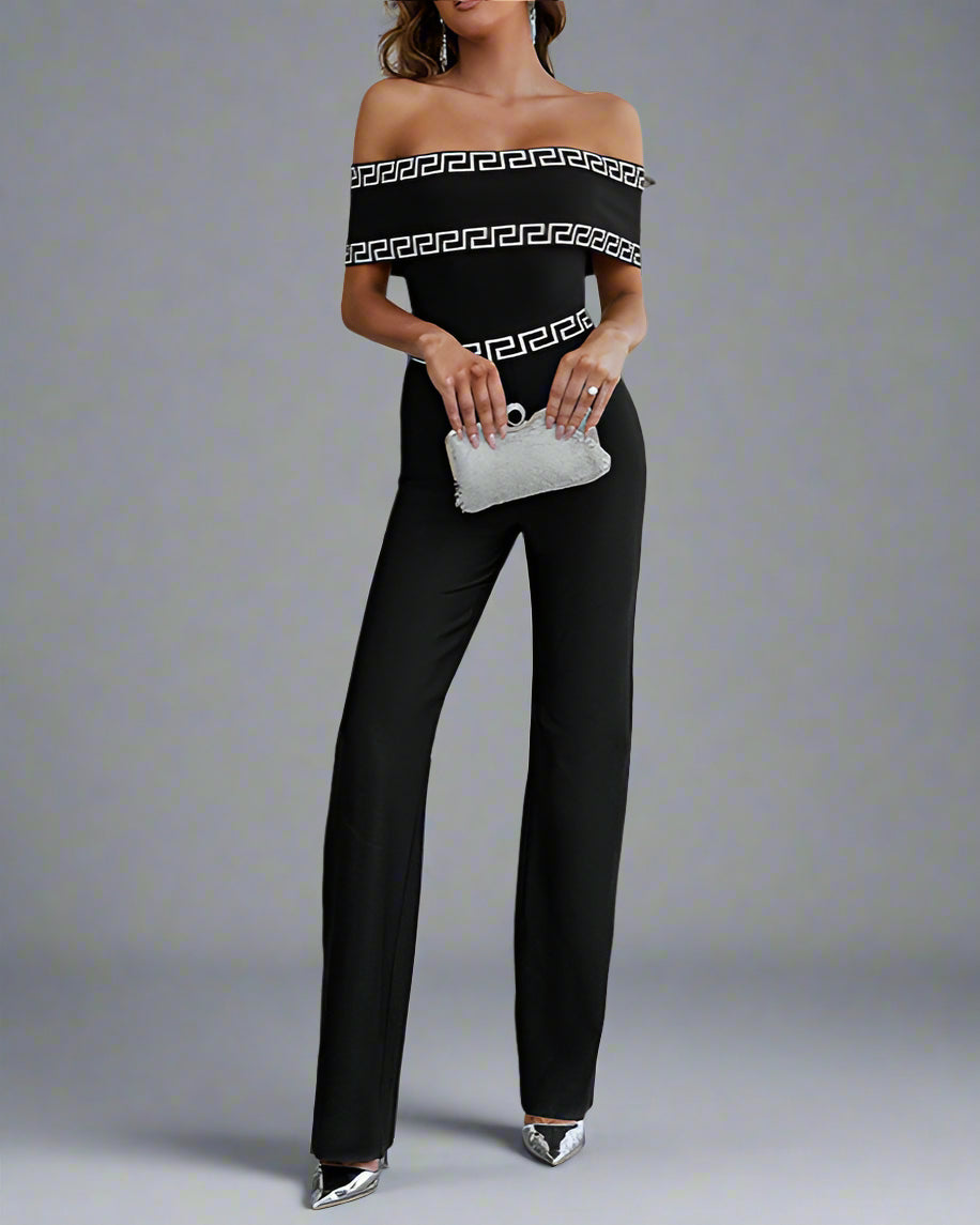 三季度袖缠绕礼服，饰有亮片翻领和花卉贴花 – ALINA 