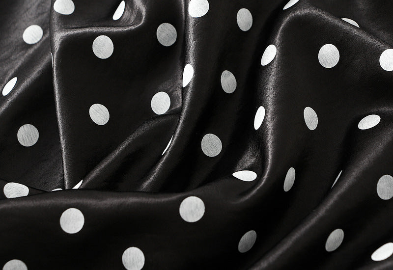 polka-dot satin midi skirt – NOVA