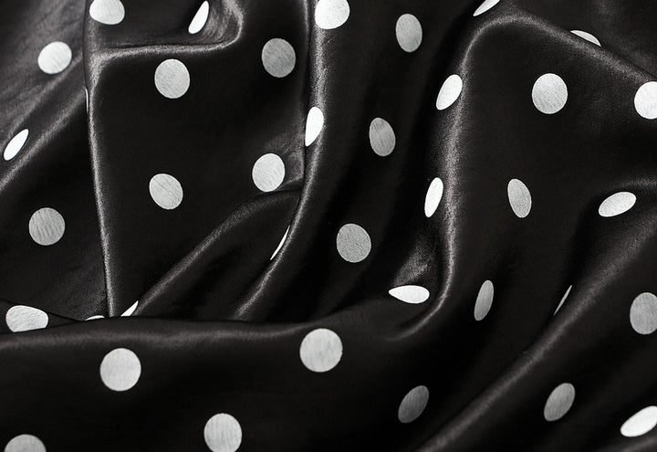 polka-dot satin midi skirt – NOVA