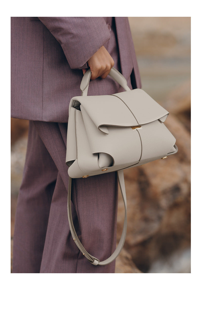 حقيبة يد من جلد الغزال المتين بمقابض علوية - زيادة