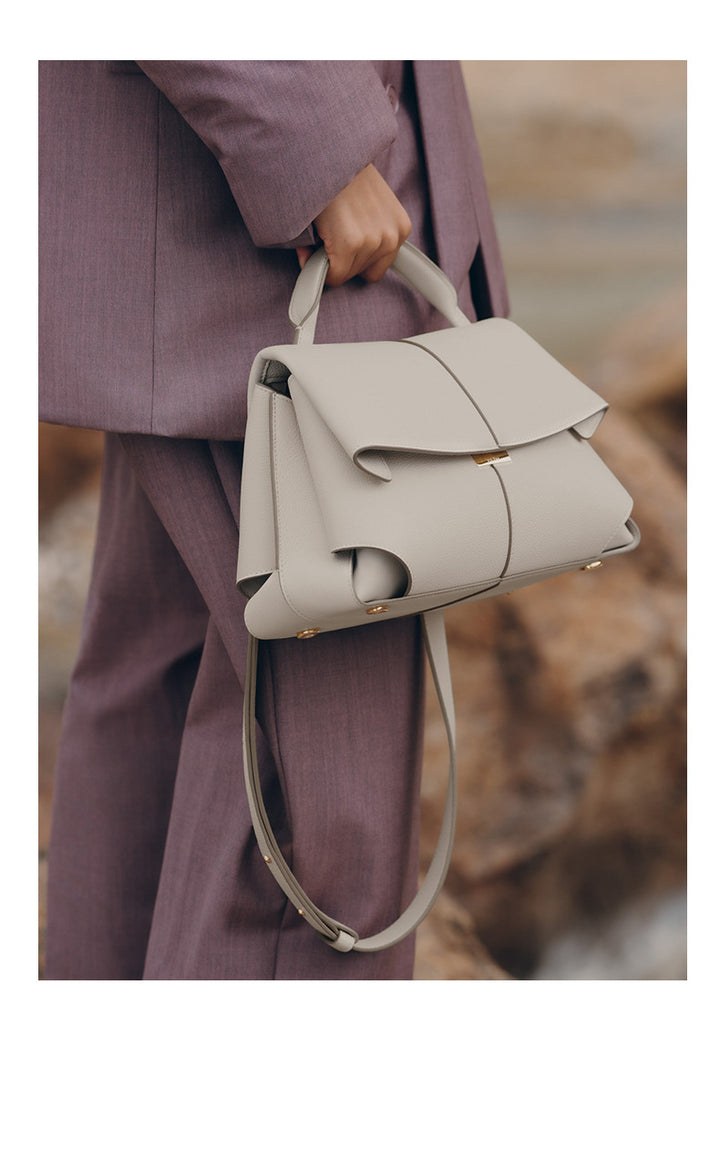 حقيبة يد من جلد الغزال المتين بمقابض علوية - زيادة