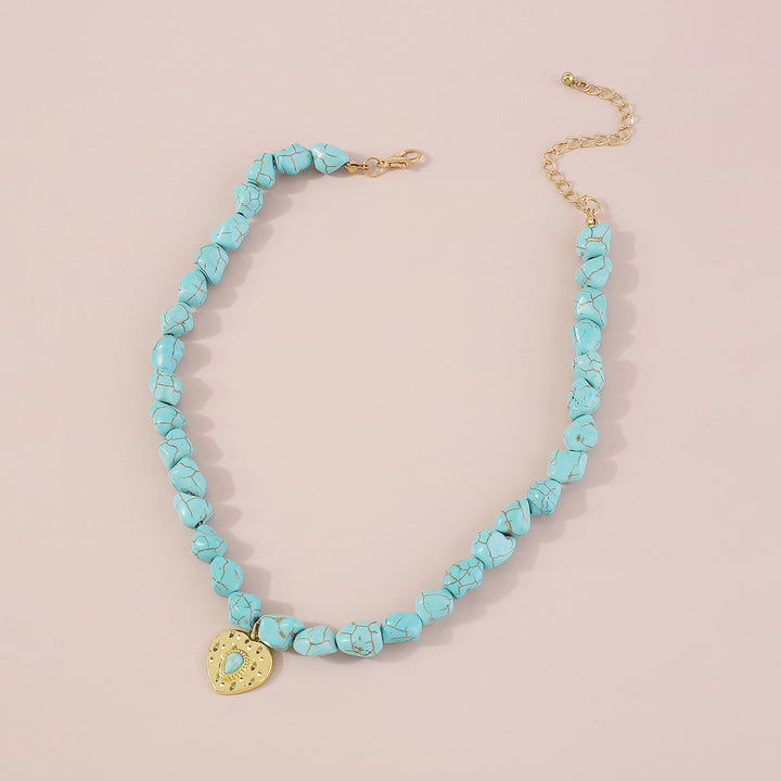 turquoise bead necklace set with symbolic pendants – AZURA