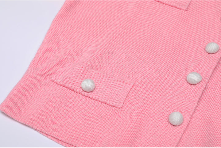 short-sleeve knit jacket with floral applique – DAHLIA