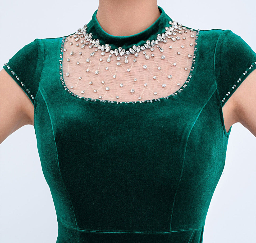 Geplooide top met uitlopende mouwen en maxi-rok set met tailleband – Rosiny 