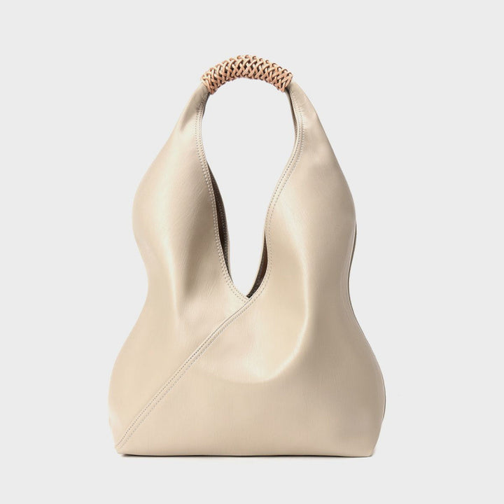 leather sculpted hobo bag with braided top handle – NYRA