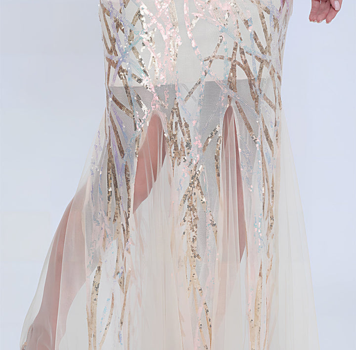 Geplooide top met uitlopende mouwen en maxi-rok set met tailleband – Rosiny 