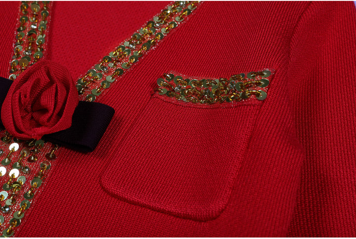 Geplooide top met uitlopende mouwen en maxi-rok set met tailleband – Rosiny 