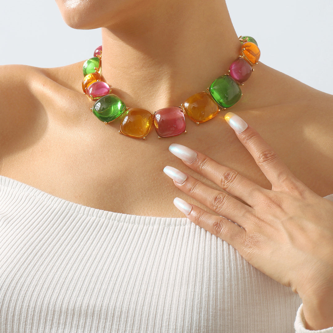 veelkleurige ketting met emaille zee bedels - CORALIA 