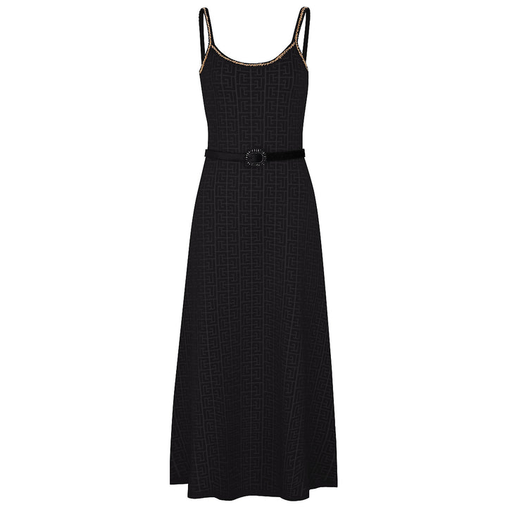 knitted two-piece dress set with logo pattern – CAMILA