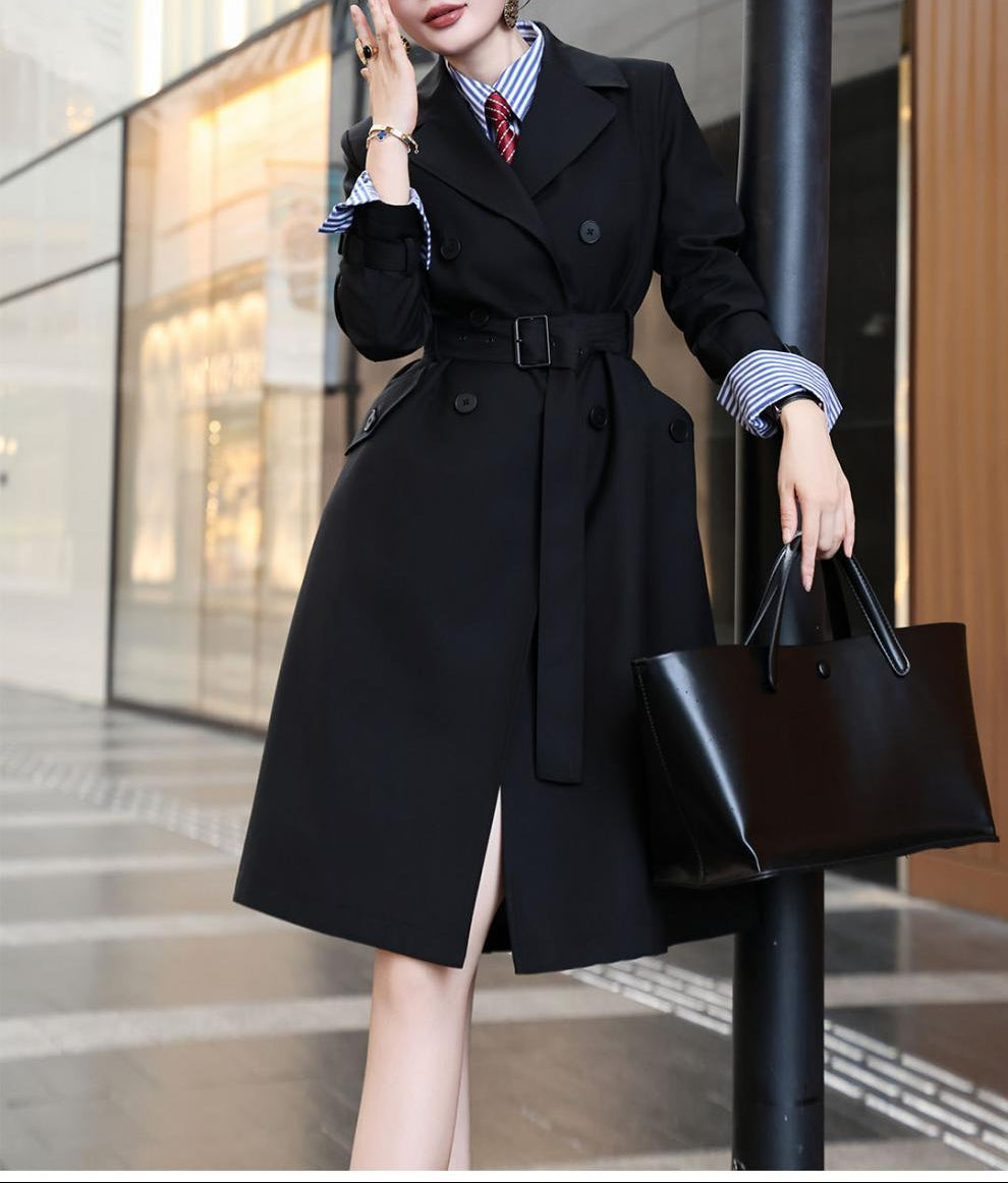 double-breasted belted trench coat – VICTORIA