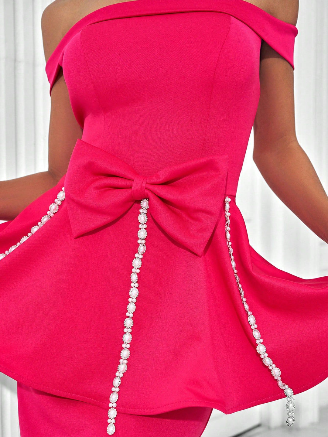 Geplooide top met uitlopende mouwen en maxi-rok set met tailleband – Rosiny 