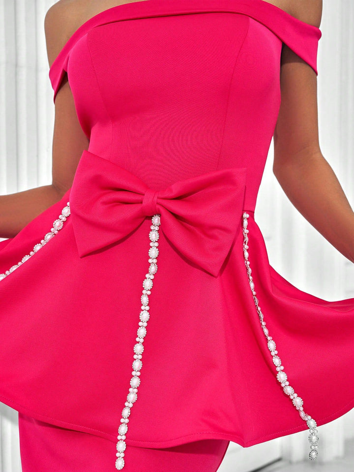 Geplooide top met uitlopende mouwen en maxi-rok set met tailleband – Rosiny 