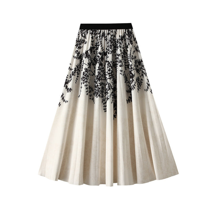 embroidered tulle midi skirt with floral appliqué – NOIRB