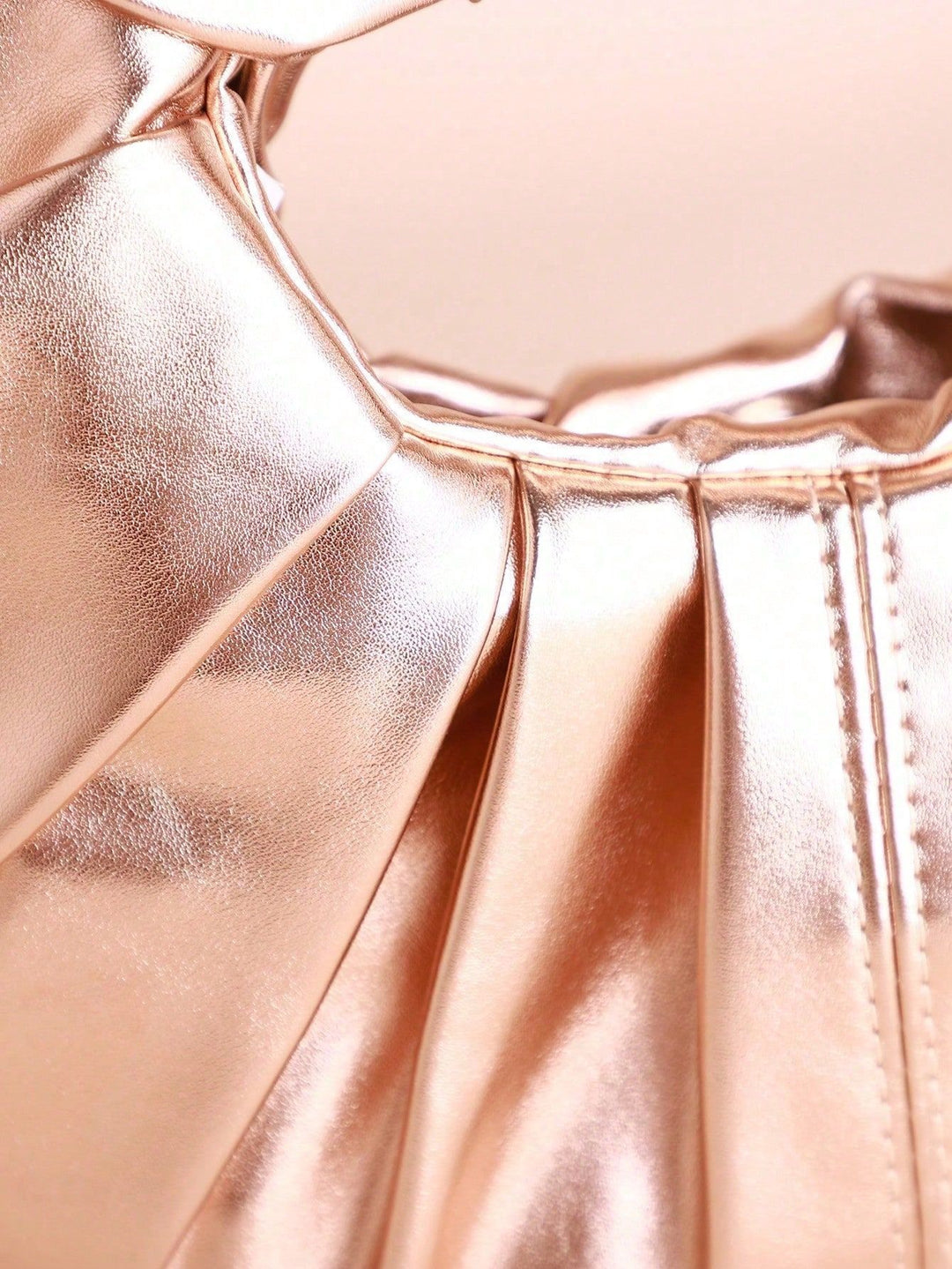 metallic ruched handle bag with circular silhouette – NOVANVI