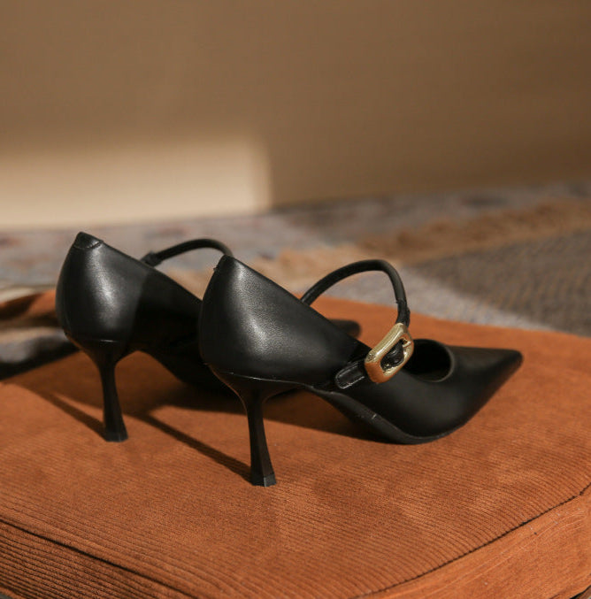 pointed-toe pumps with buckle strap - DARIAXIN