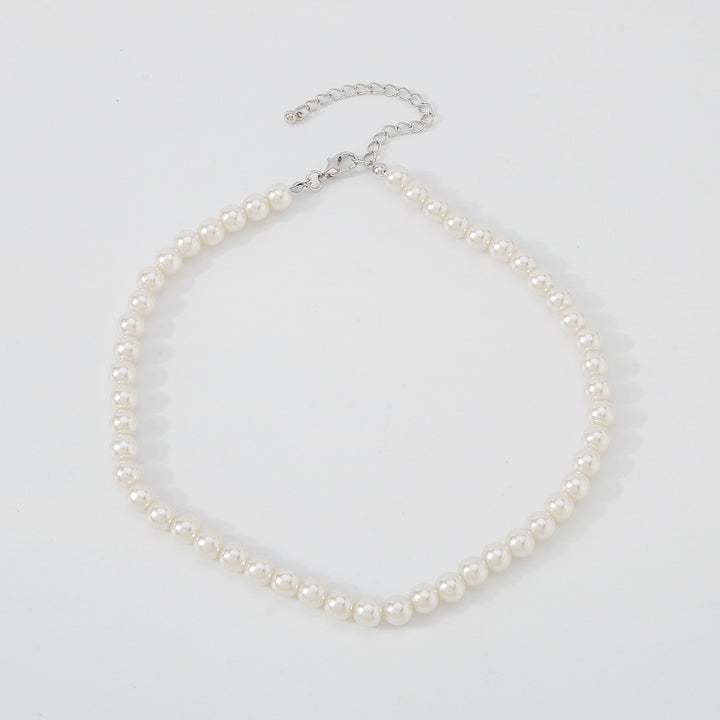 multi-strand faux pearl choker necklace - AURELIABA
