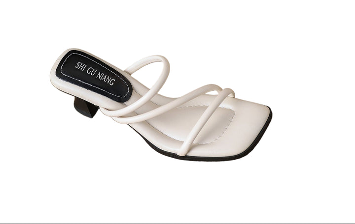 strappy square-toe sandals with mid heel – AURELIANLU