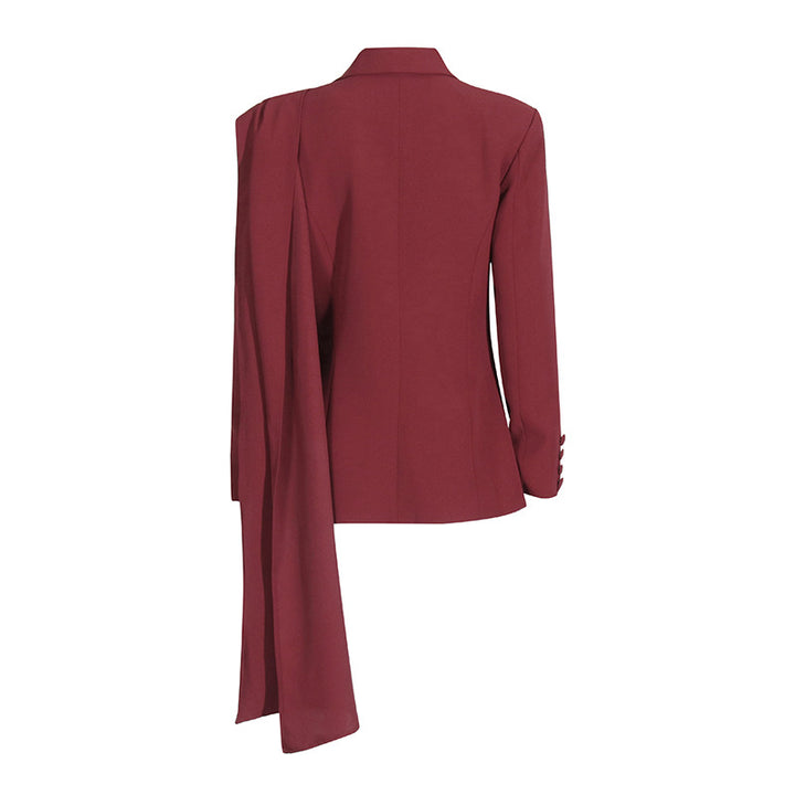 Draped Lapel Tailored Blazer – AZURE