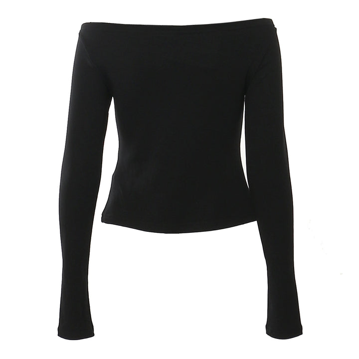 بلوزة بأكمام طويلة مكشوفة الكتفين مع حزام بإبزيم - سابر