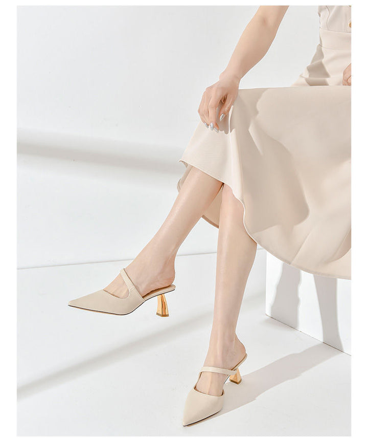 pointed-toe slip-on mules with block heel - ALIAWRU