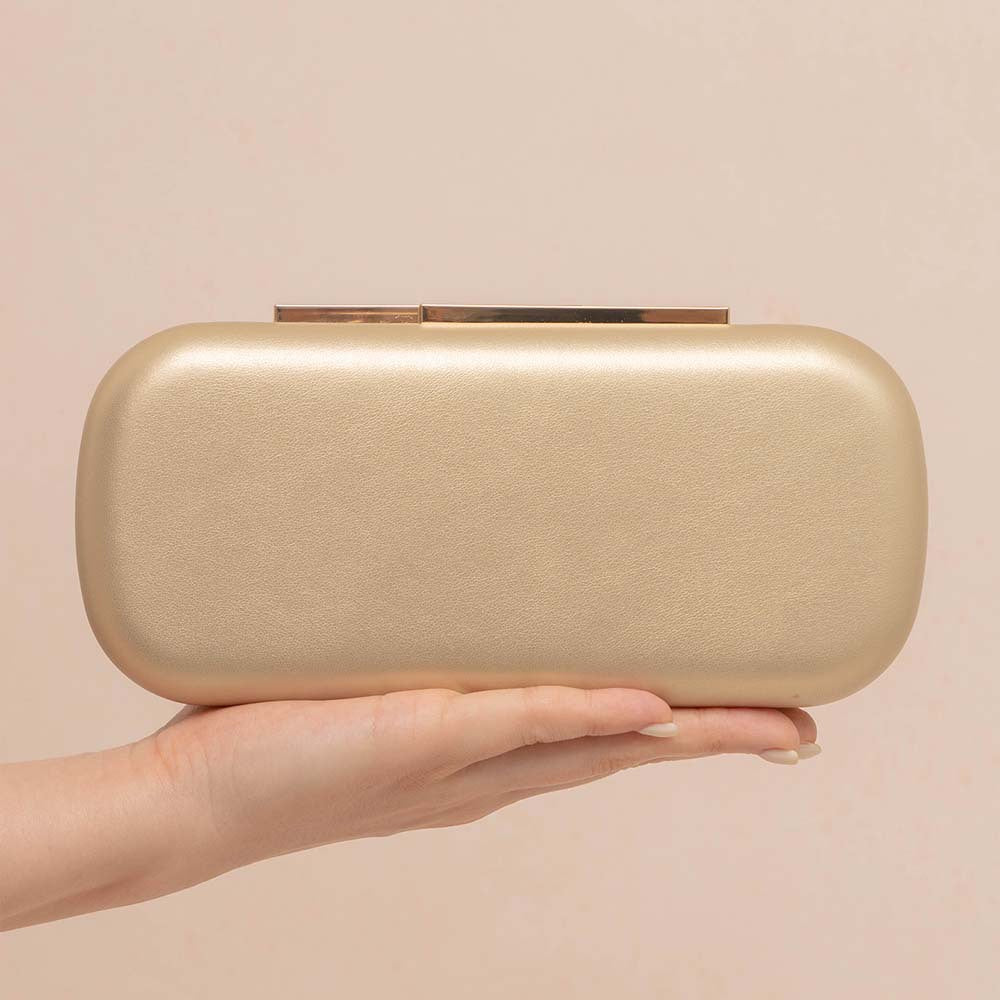 Minimal metallic clutch with smooth finish – GOLDEN
