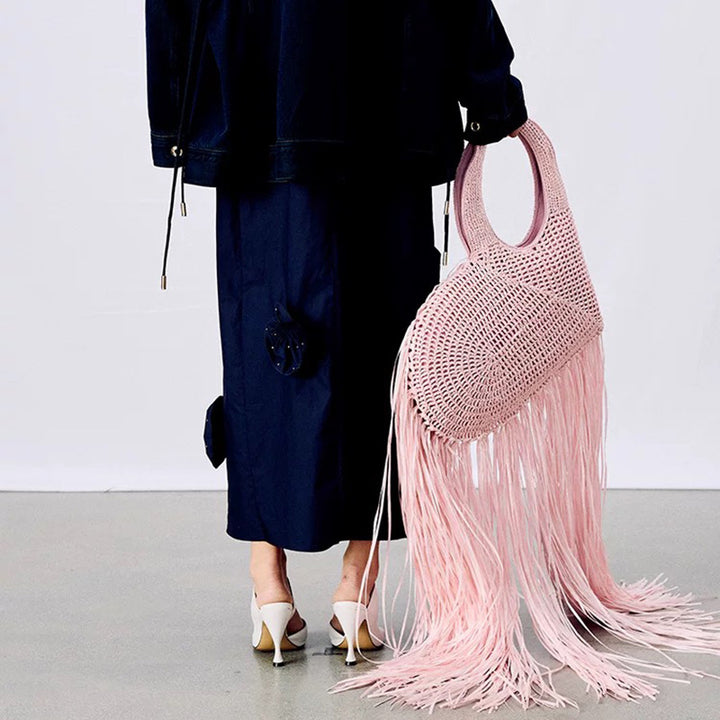 Plissiertes Oberteil mit ausgestellten Ärmeln und Maxirock-Set mit Taillengürtel – Rosiny 