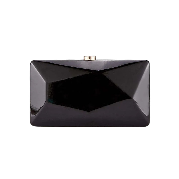 Geometric black clutch with faceted design – ONYX