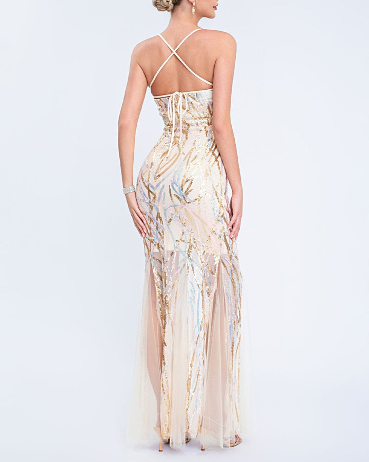 Geplooide top met uitlopende mouwen en maxi-rok set met tailleband – Rosiny 