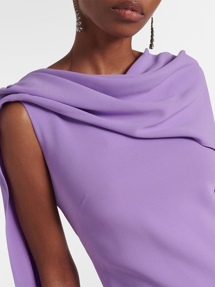 Geplooide top met uitlopende mouwen en maxi-rok set met tailleband – Rosiny 