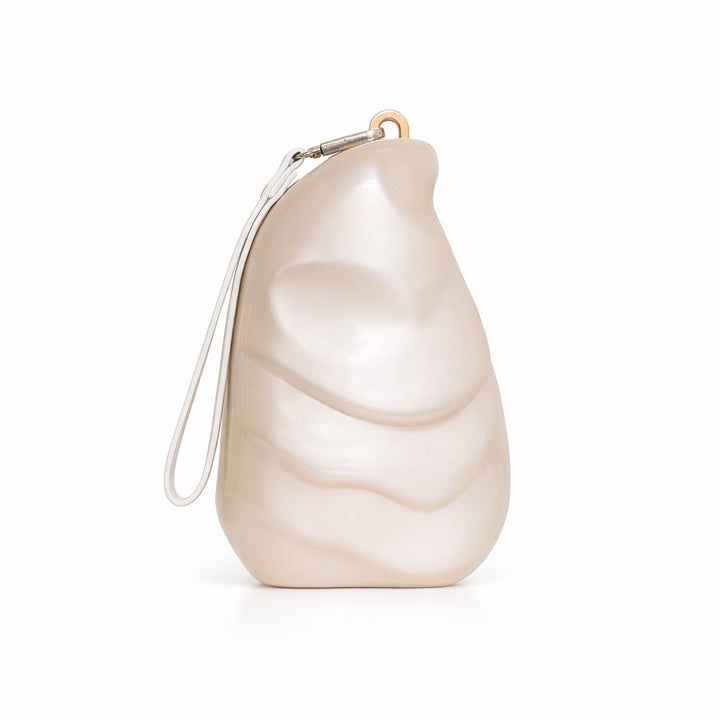 sculpted pearl mini wrist bag with beaded chain – ELMIKAWI