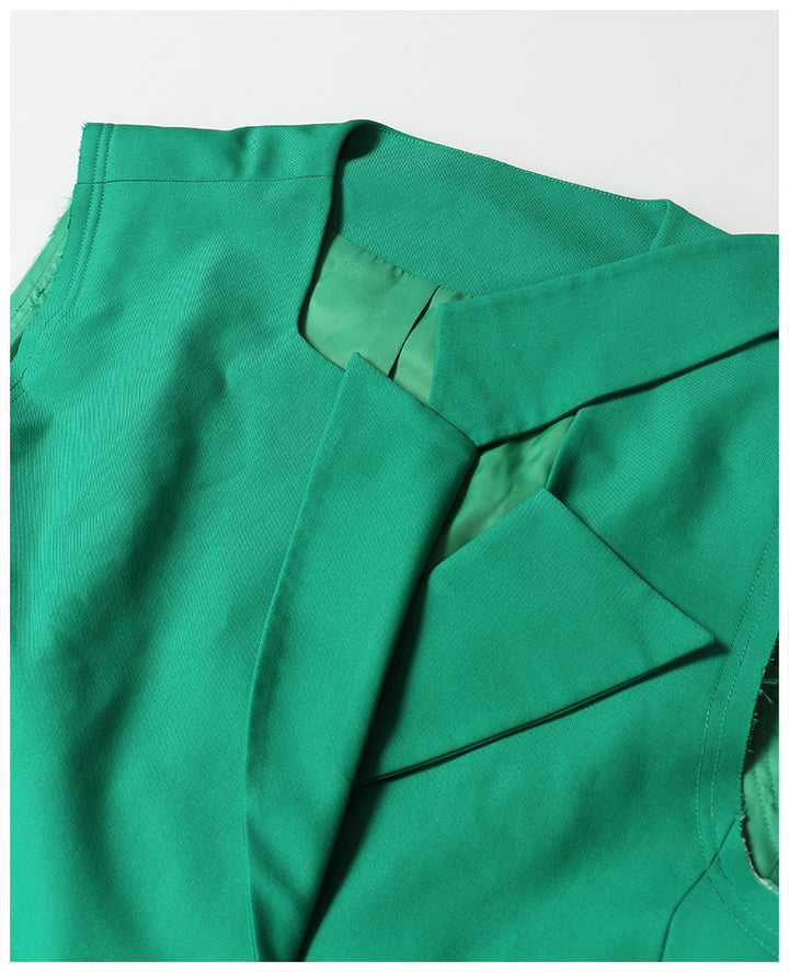 asymmetric sleeveless tailored blazer – EMERALD