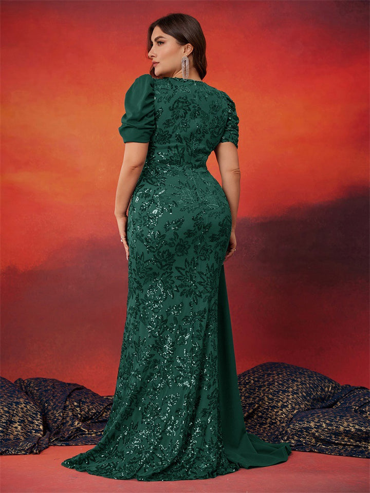 Geplooide top met uitlopende mouwen en maxi-rok set met tailleband – Rosiny 