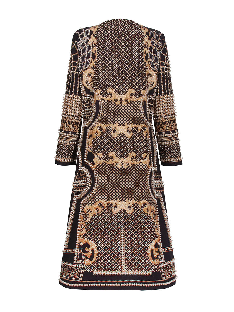 long embellished jacket with geometric beadwork – NAZIRAKO