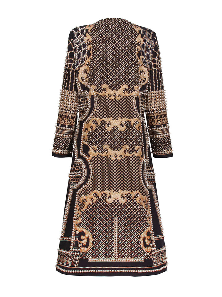 long embellished jacket with geometric beadwork – NAZIRAKO