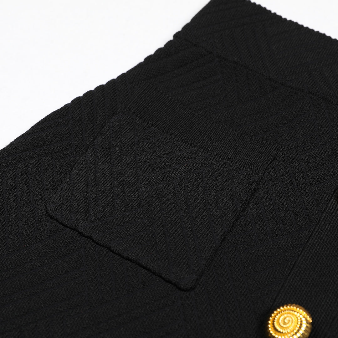 褶皱喇叭袖上衣和高腰裙套装，配腰带 – Rosiny 