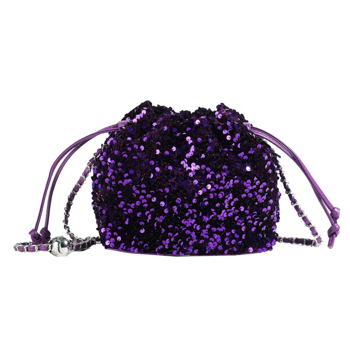floral sequin bucket bag with chain strap – AMELIRE
