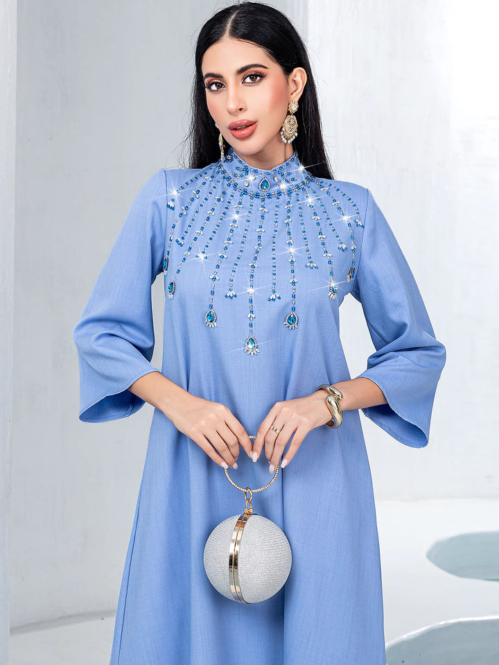 定制喇叭套装，配缎面泡泡袖 - VALENCIA 