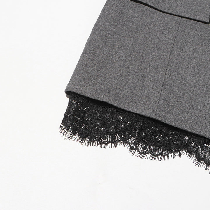 tailored blazer with black lace trim – CELINEWU