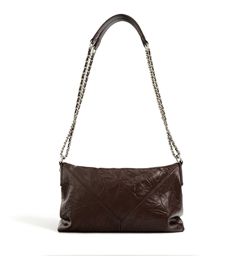 gathered shoulder bag with chain strap - NORA