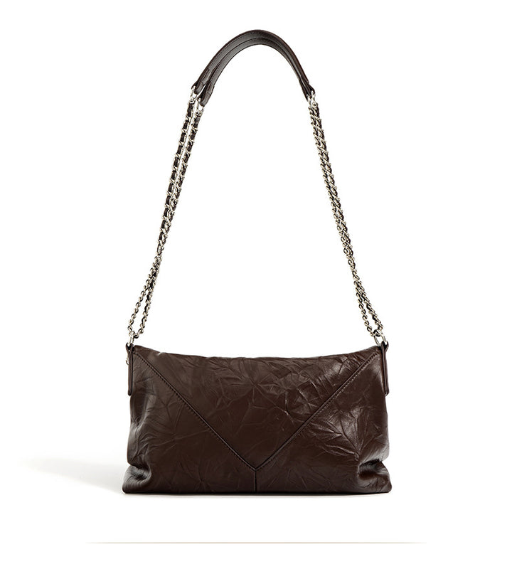 gathered shoulder bag with chain strap - NORA